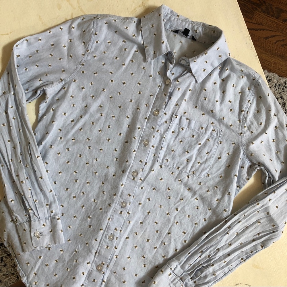 Bee Pattern Button Down Shirt